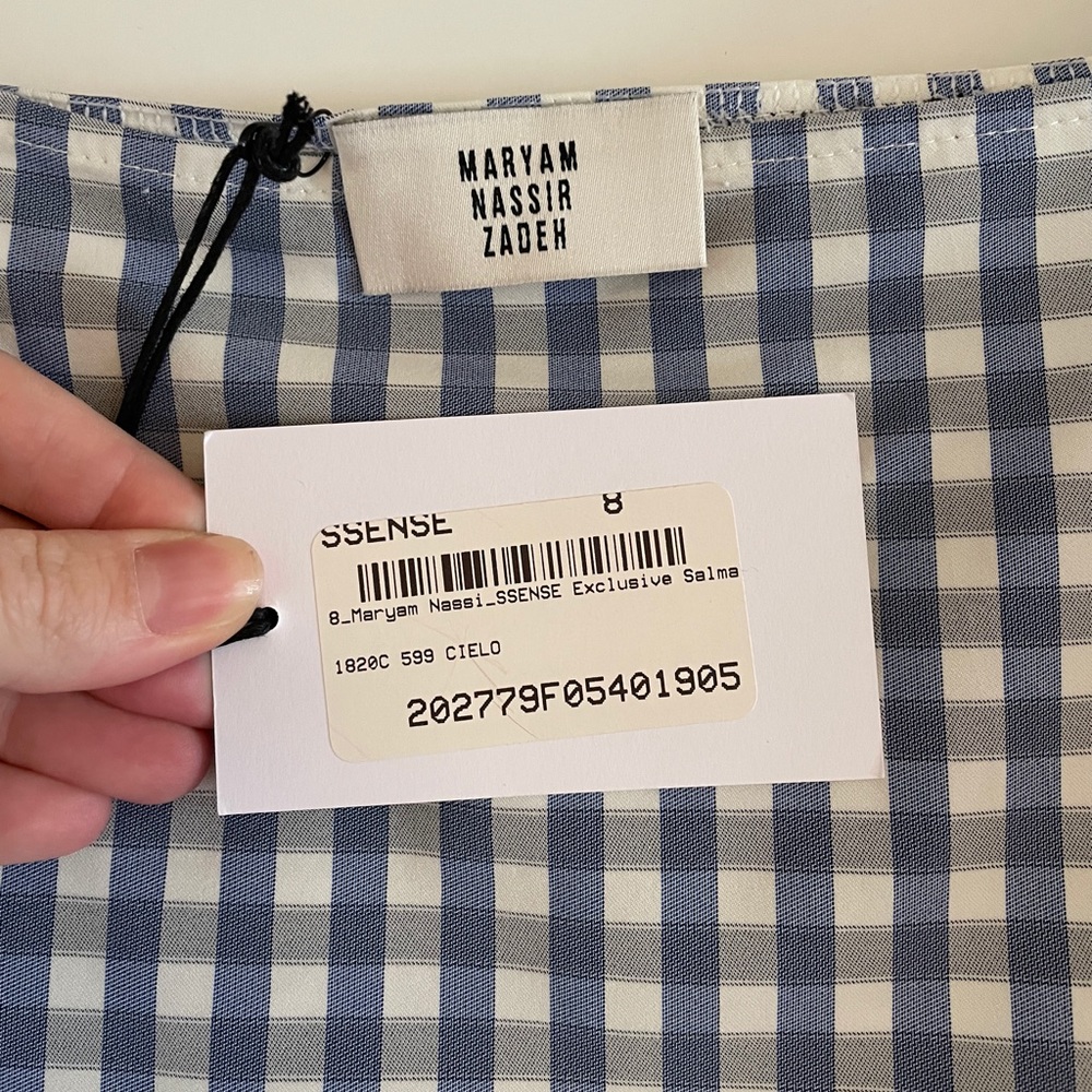 Maryam Nassir Zadeh Salma Dress Blue Gingham - Picture 7 of 16